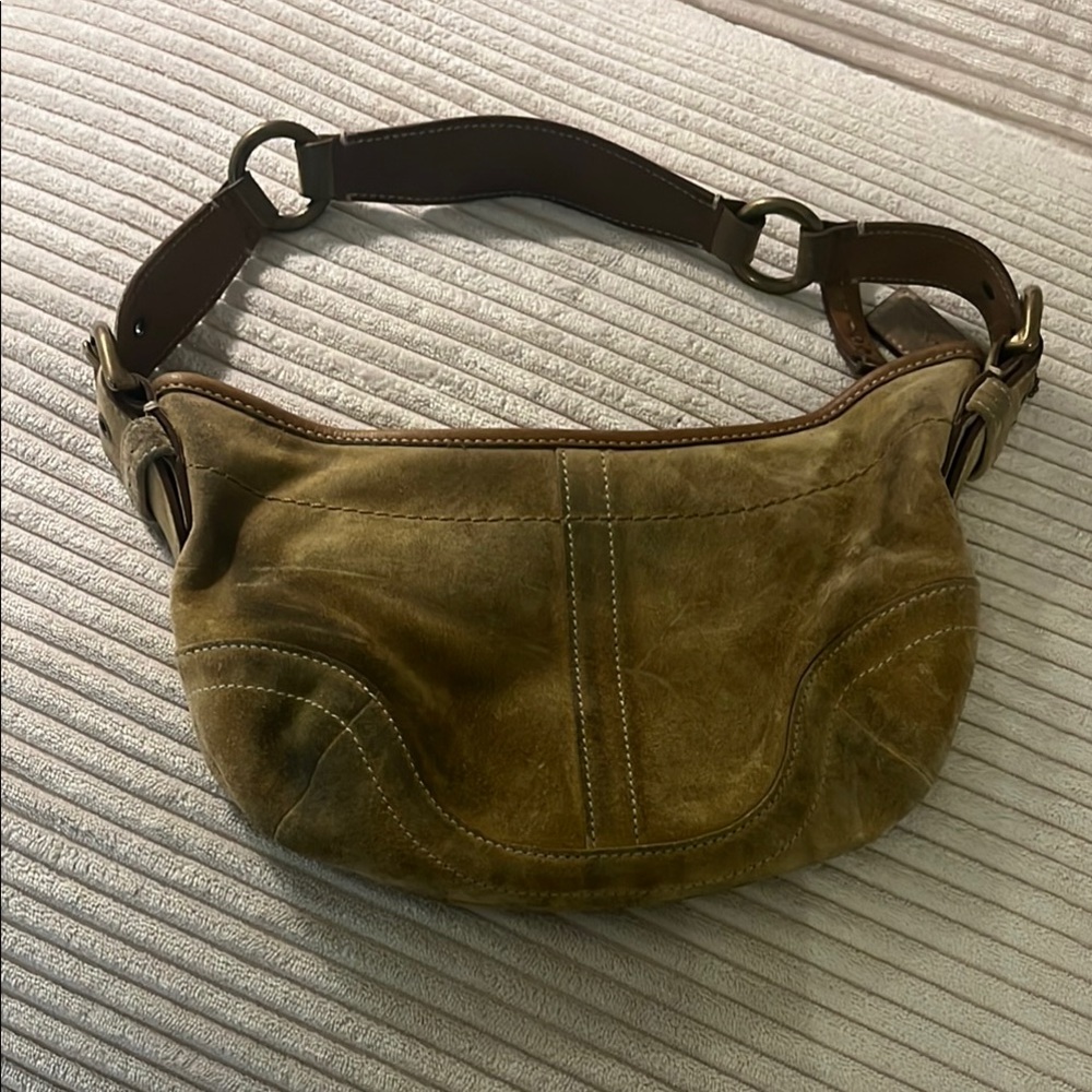 COPY - Vintage Coach Tan Suede Leather Shoulder Bag